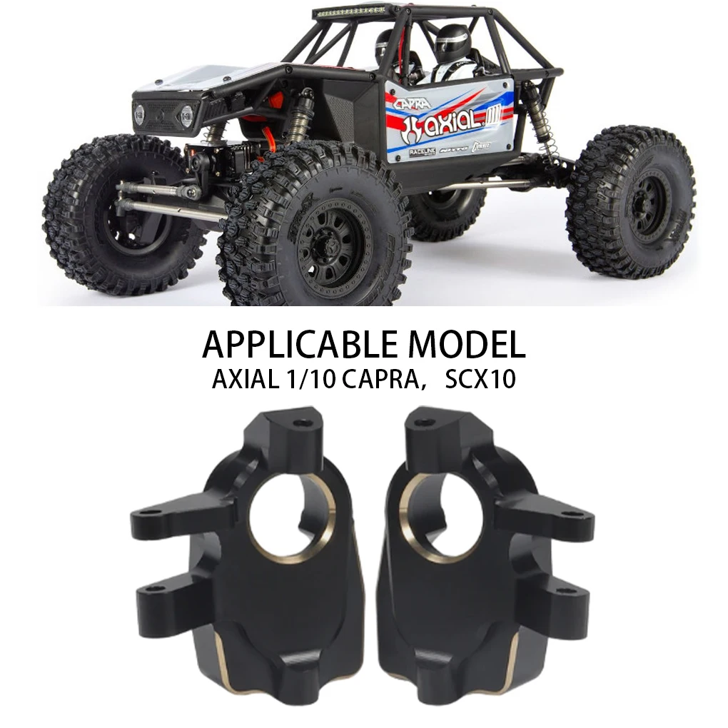 

RCGOFOLLOW Steering Hub Carrier RC Car Part Durable Steering Block Knuckles For 1/10 Axial Capra SCX10 Crawler Black