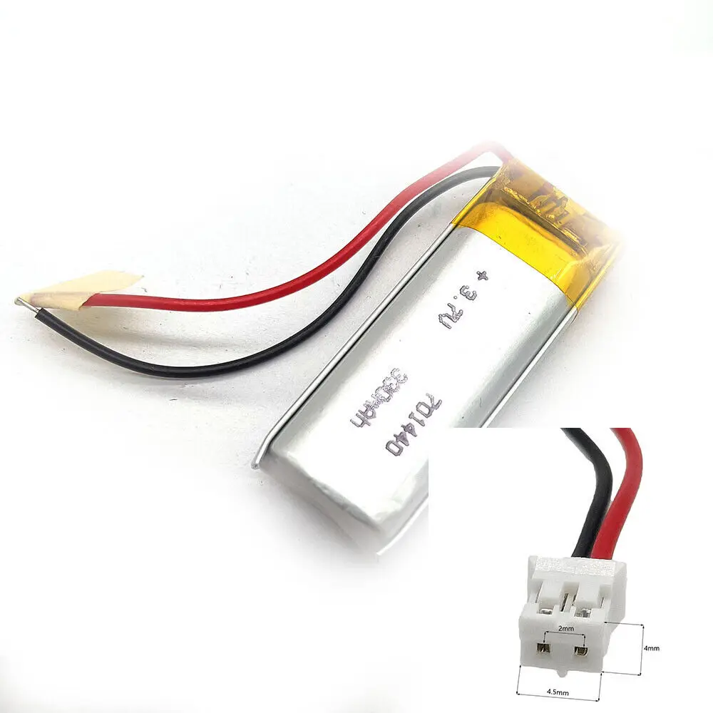 

3.7V 330mAh 701440 Li-Polymer Li Battery JST-PH 2pin 2.0 For ELECTRIC TOYS CHARGING TREASURE POWER MP4 DVD GPS TABLET