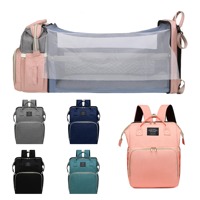 New Mommy Diaper Bags Baby Bed Mother Large Capacity Nappy Milk Bottle Backpacks with Changing Mat Convenient Baby Nursing Bags