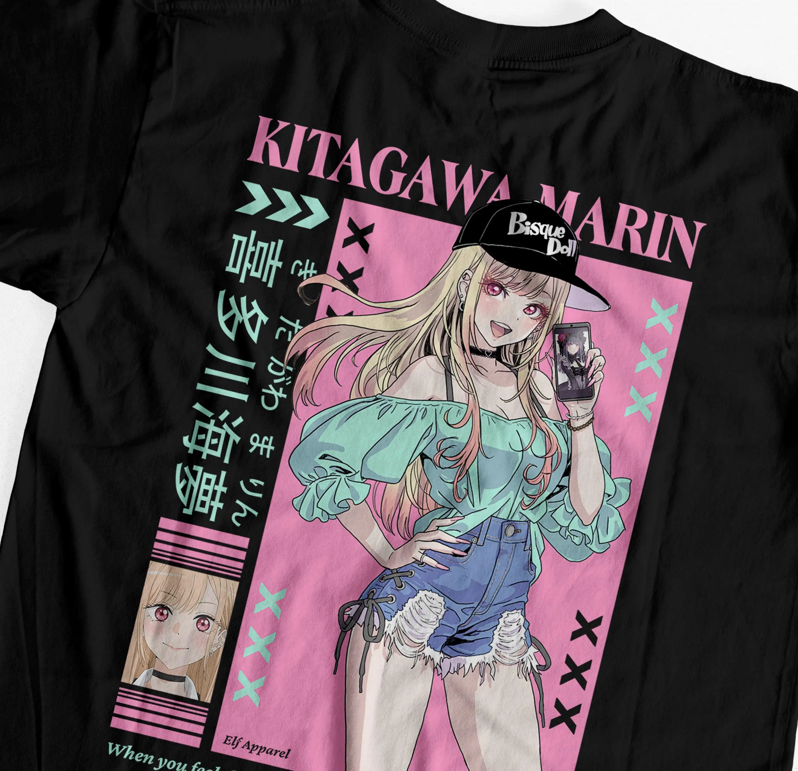 Camiseta Marin Kitagawa My Dress-up Darling, Camiseta Gráfica de Anime, Moda de Verão 2026 para Homens e Mulheres, Camiseta Oversized de Algodão Y2K
