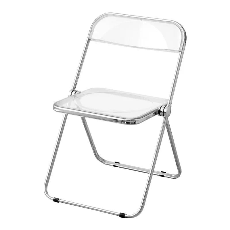 Transparent folding chair Industrial style dining chair, photo chair Clothing store makeup chair Plastic