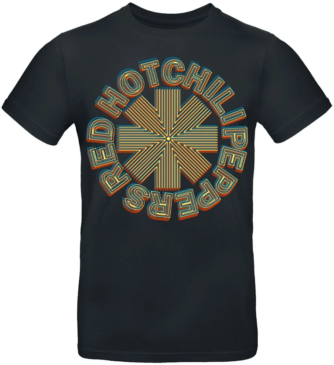Red Hot Chili Peppers Neon Asterisk Logo Print Cotton T-Shirt Alternative Rock Streetwear Unisex Crew Neck Short Sleeve Tee