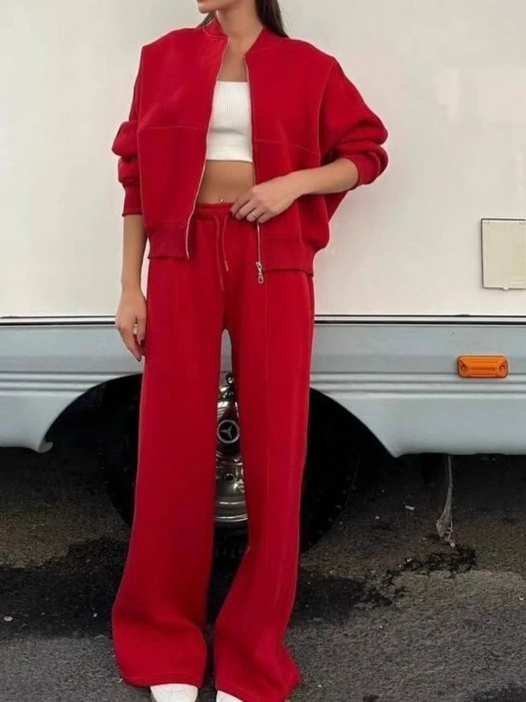 Nuova tuta da donna primavera autunno con cerniera e pantaloni pantaloni casual tuta sportiva da donna casual set da 2 pezzi abiti da donna