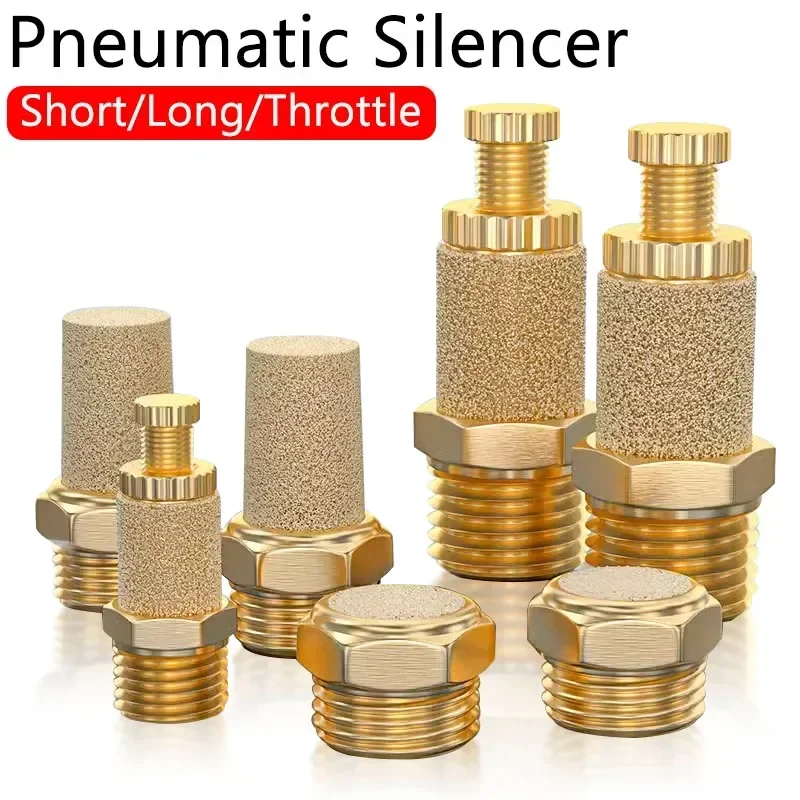 10/50pcs Pneumatic Exhaust Muffler Brass 1/8