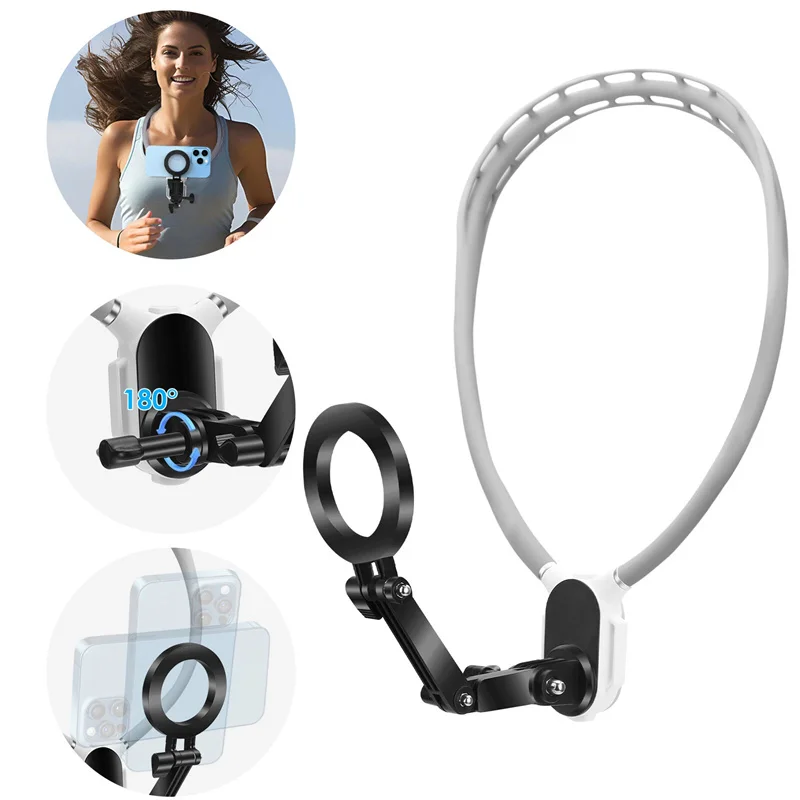 

Magnetic Neck Phone Mount Phone Hand Free Neck Phone Holder Action Camera Video Recording Fixed Live Streaming Bracket