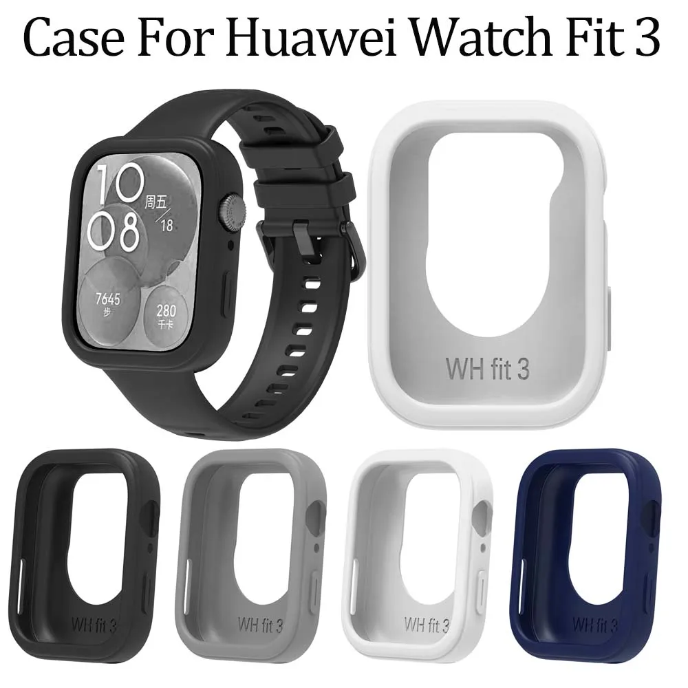 Cases For Huawei Watch Fit 3 Silicone Protective Case Shell For Huawei Fit3 Protector Soft  Durable Protection Accessories