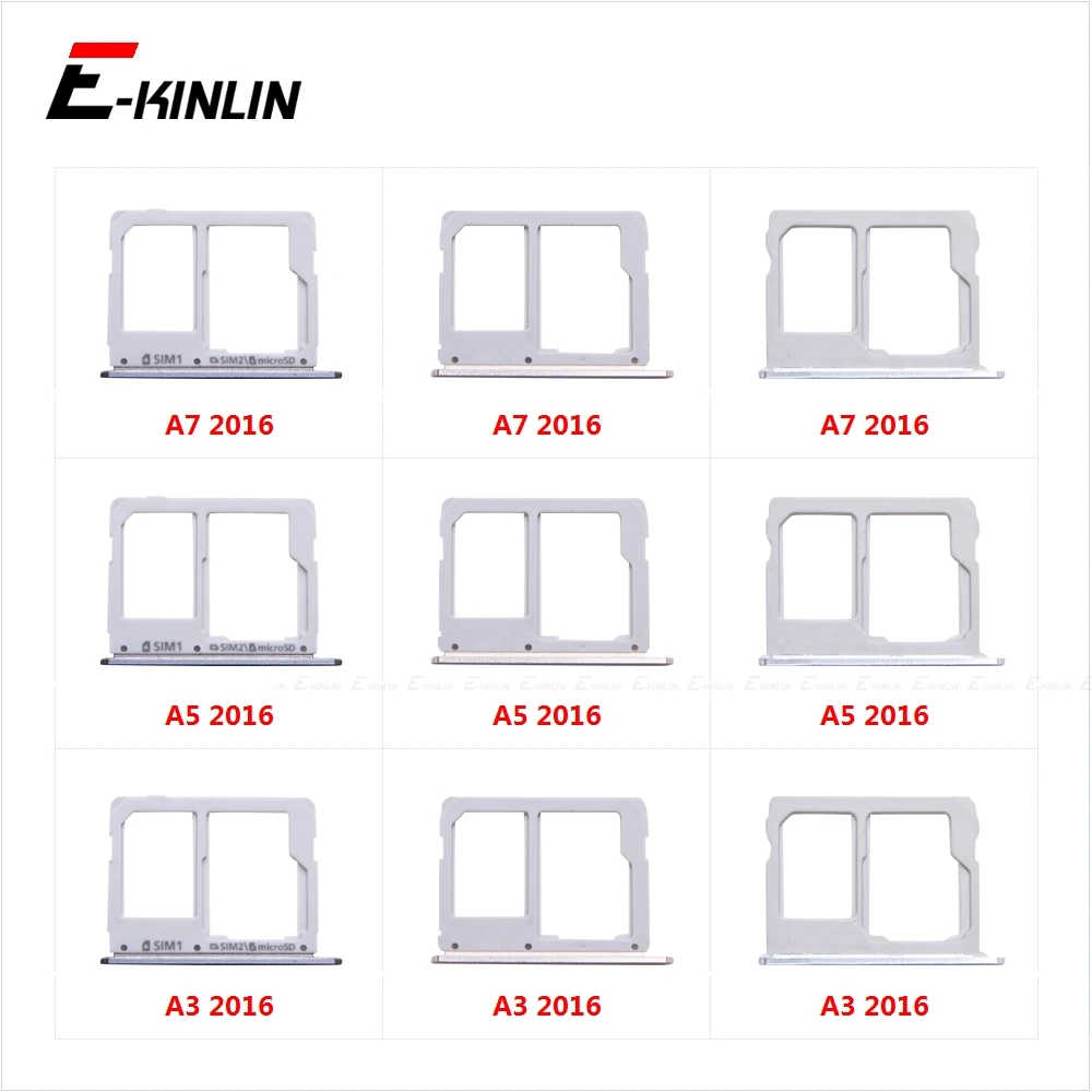 Sim Card Tray Socket Slot Reader Adapter For Samsung Galaxy A3 A5 A7 2016 A710 A510 A310 Micro SD Holder Connector Container