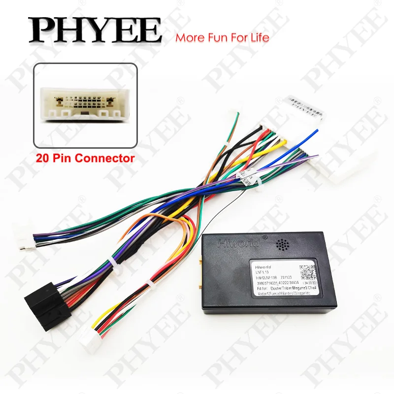 Wiring Harness CAN BUS Decoder 16 Pin Plug to 20Pin Connector Car Android Cable Adapter for Renault Clio Mk4 Kadjar Sandero Mk3