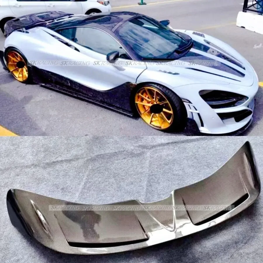 CAR ACCESSORIES FOR MCLAREN 720S 2-DOOR V STYLE 17-23 REAL CARBON FIBER REAR TRUNK SPOILER WING BODYKIT 