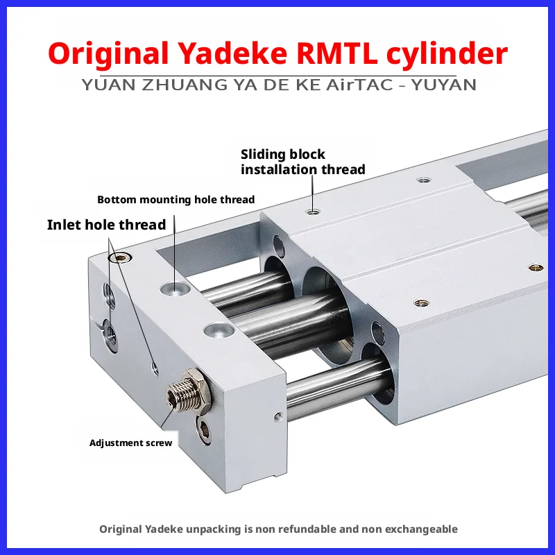 In Stock Original AirTAC Type High Precision Linear Guide Aluminum RMTL32-600S Magnetically Coupled Rodless Cylinder