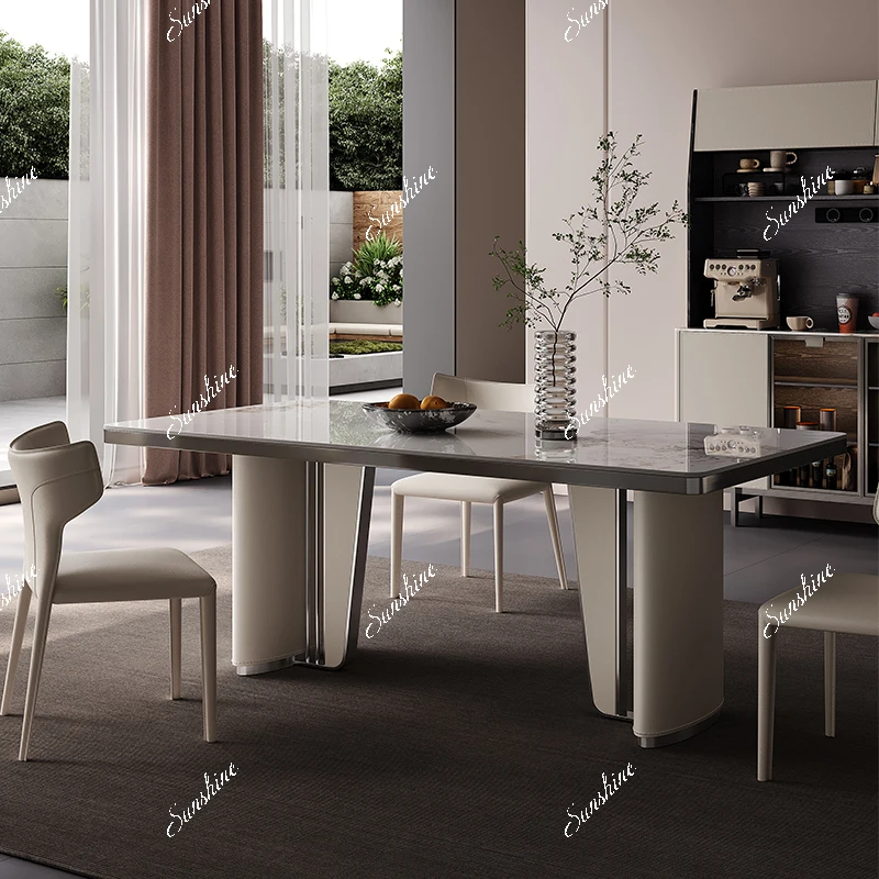 Small apartment light luxury modern simple minimalist dining table and chair combination