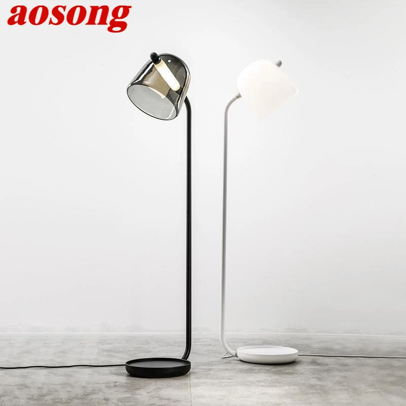 AOSONG Nordic Retro Floor Lamp Family Iiving Room Bedroom Fashionable Modern LED Decorative Standing Lamp