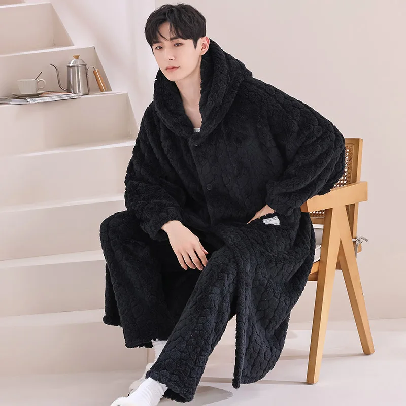 Men's jacquard hooded black (plus pants)