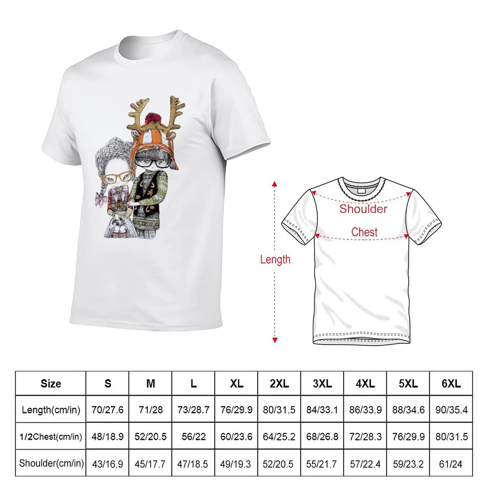 Hansel & Gretel - ? Art by Carine-M T-Shirt anime summer top plain white t shirts men