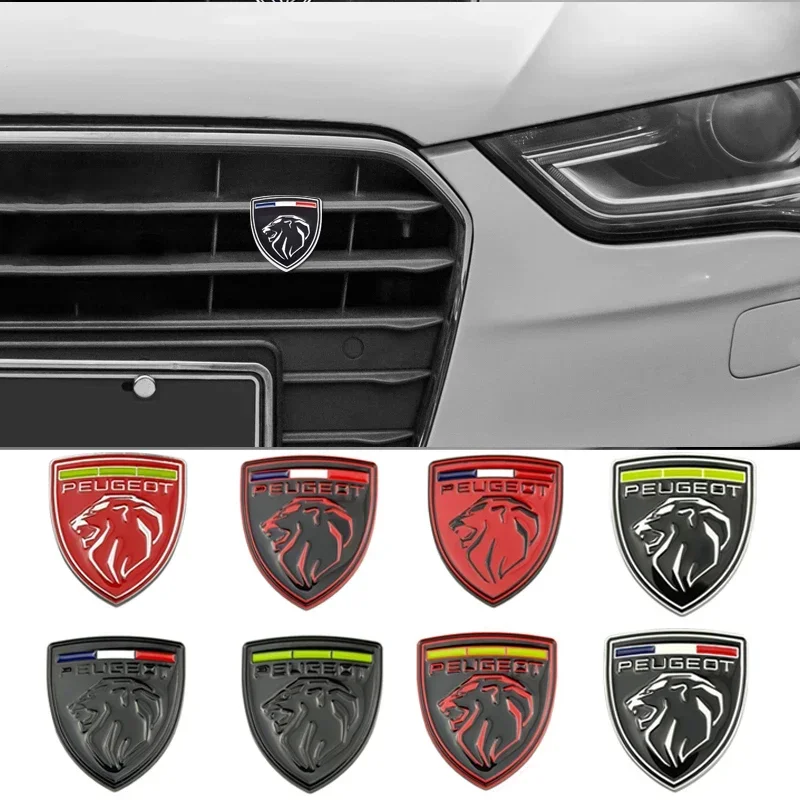 

Metal Car Front Grille Emblem Decals for Peugeot Lion Badge GT LINE 308 306 Rifter 206 208 307 407 3008 207 2008 508 5008 RCZ