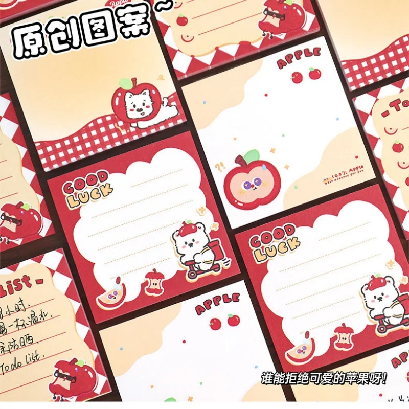 Cartoon Apple Memo Pads non-sticky Message paper note Student handbook Decoration Scrapbooking paper Halloween Christmas Gift