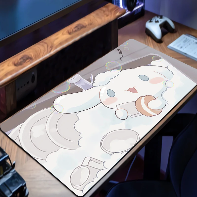 마우스 패드 시나모롤 대형 미끄럼 방지 게이머 데코레이션 게이머 데스크 매트 마우스패드 노트북 게임 액세서리 바르밀로 키보드 카펫