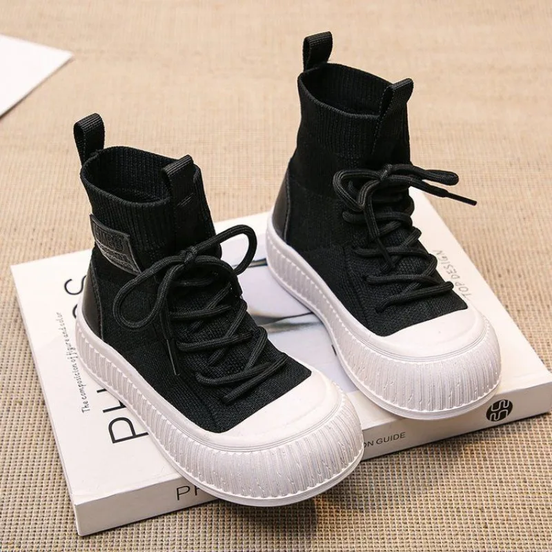 2024 New Children\'s Socks and Boots Comfortable Teenage Trainers Boy High Top Sport Shoes Girls Young Boy Casual Sneakers