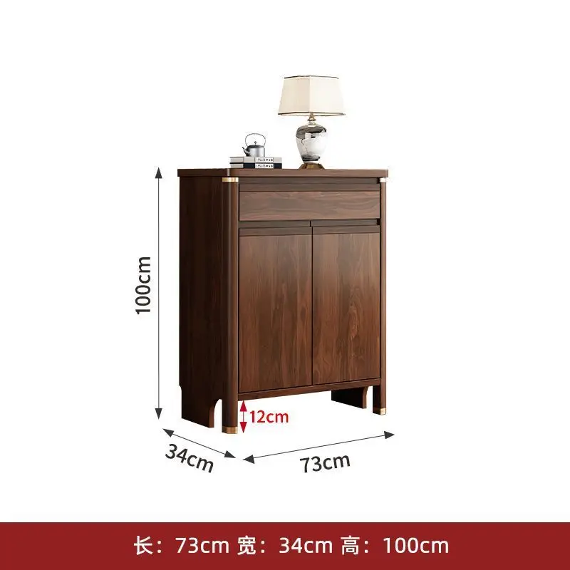 2025 new Chinese shoe cabinet solid wood household door hanger integrated entrance cabinet with shoe stool home coat cabinet