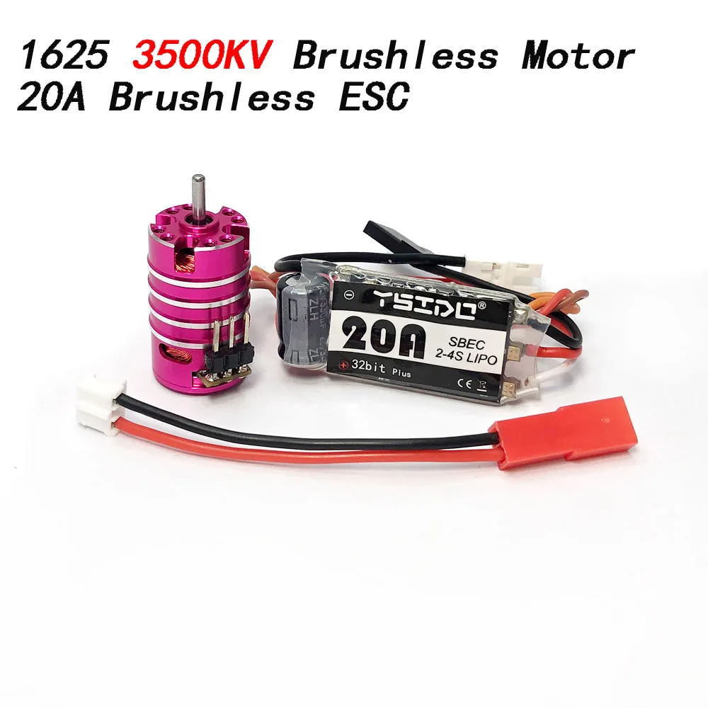 YSIDO 1625 3500KV 6000KV 7500KV 11000KV Brushless Motor w/20A ESC Combo for Wltoys Traxxas RC 1/24 1/28 mini Car Vehicles Model