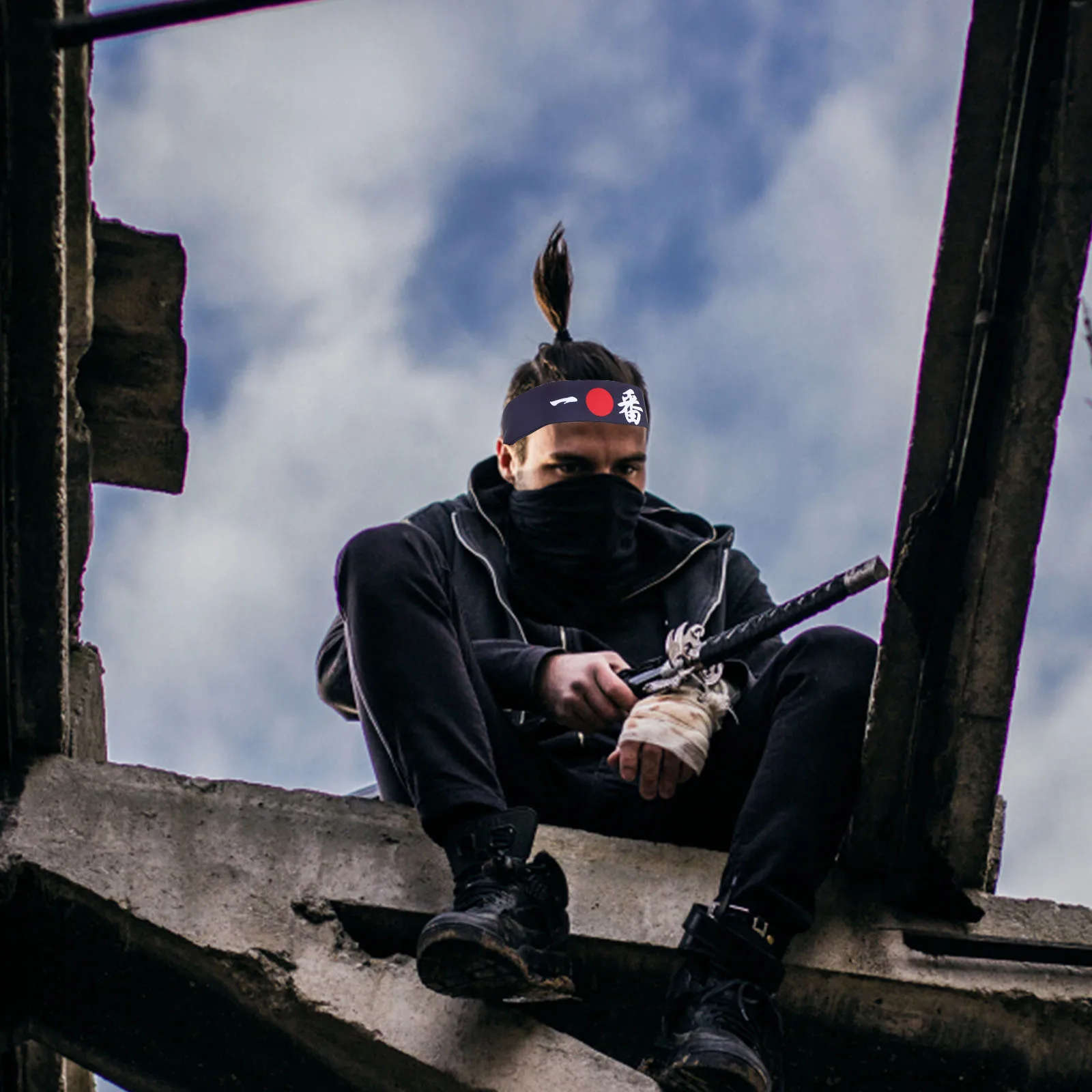 

Ninja Headband Breathable Cotton Japanese Style for Sports Face Washing Cooking Reusable Karate Strap Portable Chef Accessory