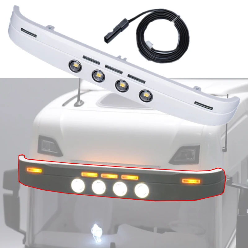 LED 1 Set Plastic Simulation White Sun Visor for 1/14 Tamiya RC Truck Car Scania 770S 6X4 56368 8X4 56371 Diy Parts Toys