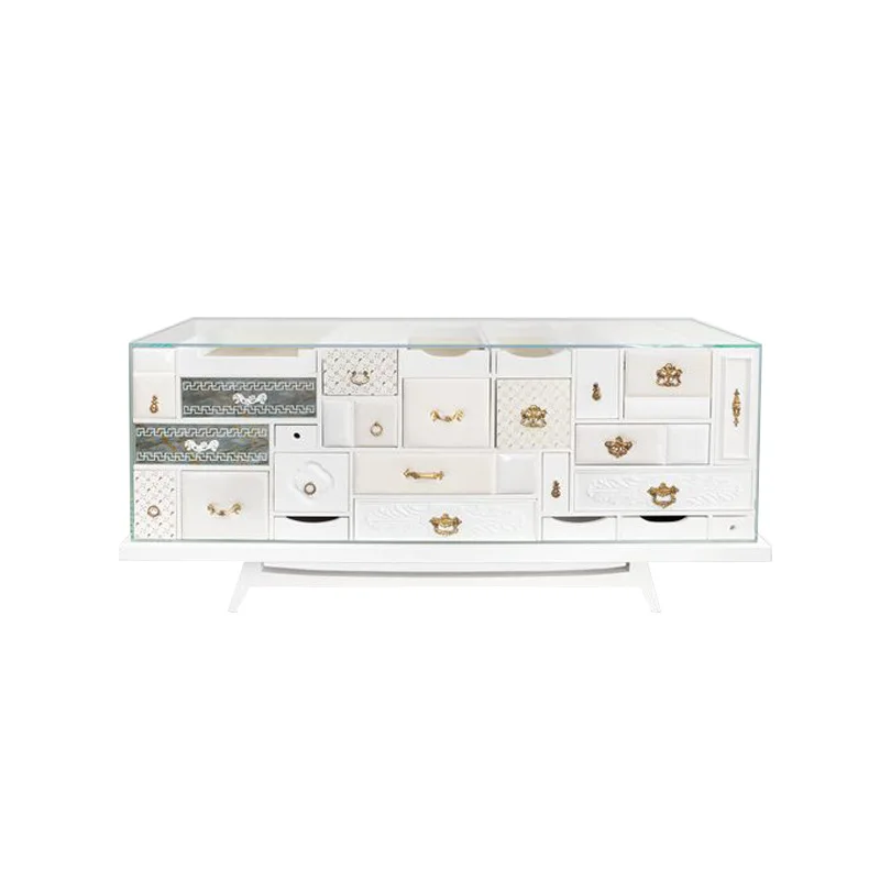 luxury solid wood dining side cabinet modern creative large flat floor living room household storage cabinet