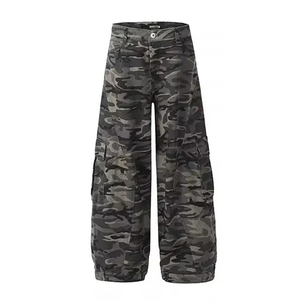 American Street Fashion Retro Trousers For Boys 2025 Spring And Autumn New Loose Casual Multi-Pocket Workwear Wide-Leg Pant Men