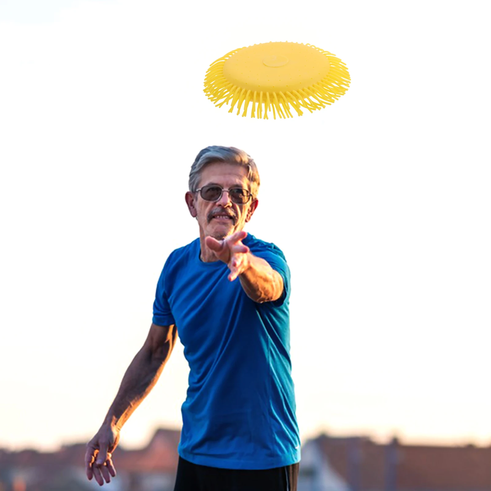 

2pcs Water-absorbing Sponge Flying Disc Yellow PVC Beach Toys Family Fun Outdoor Activities Games