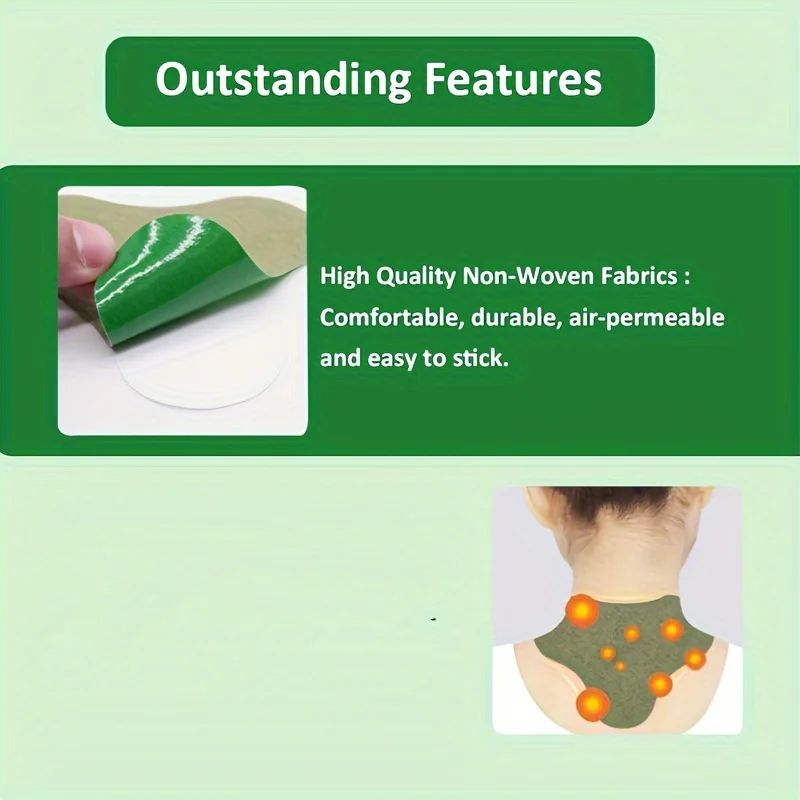 12pcs Quick Neck Pain Relieve Patch Wormwood Natural Herbs Muscle Soreness Pain Relieve Sticker For Back, Neck, Arthritis Pain H