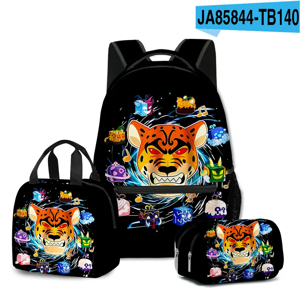 3D ROBLOX Game Blox Fruits studenti delle scuole primarie e secondarie zaino borsa per il pranzo borsa per matite borsa per la scuola Mochila