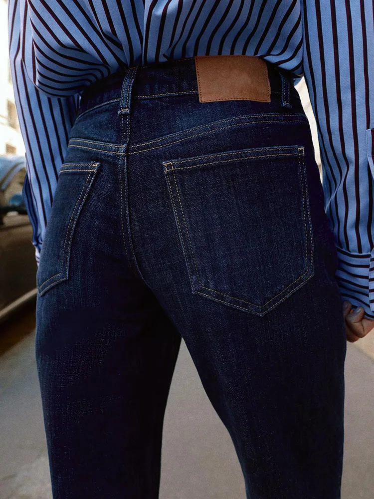 Spring New Arrival Women's High Waist Bell Bottom Jeans Simple Quality Stitching 25-35 Years Old Women Long Pants