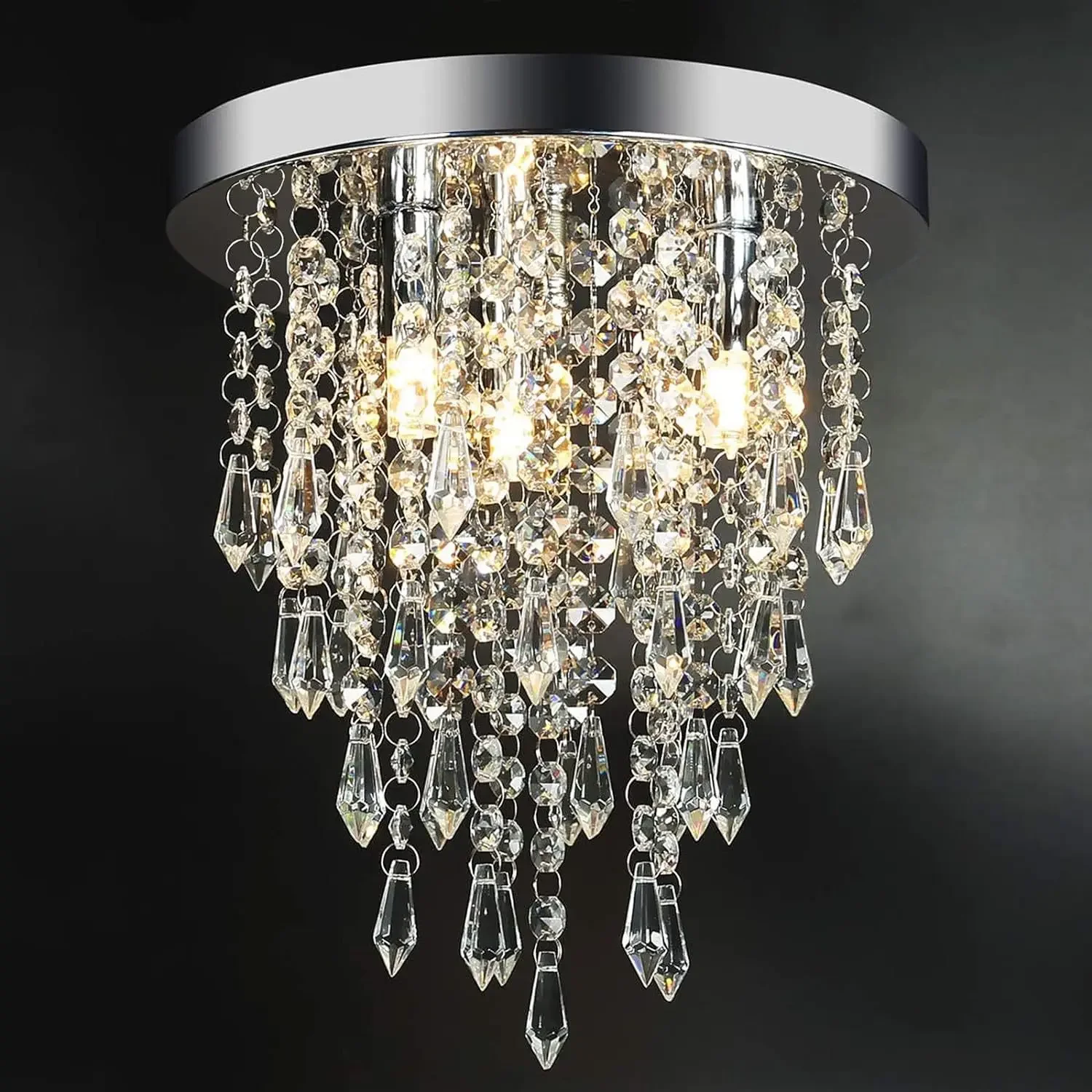 Nordic Crystal Ceiling Light Transparent Lustre Pendant Chandelier Home Decor Hall Living Room Bedroom Corridor Led Hanging Lamp