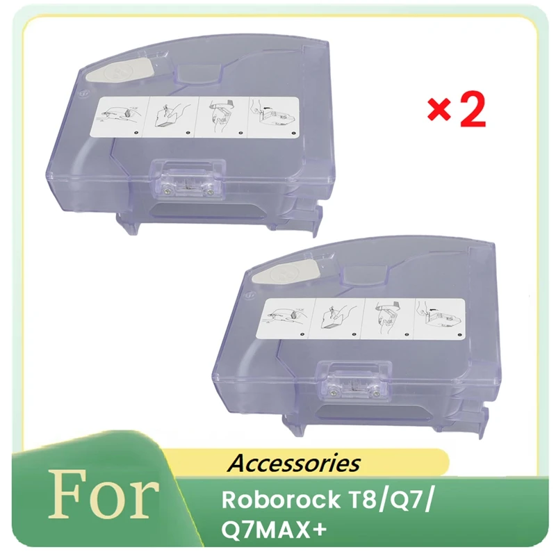 

A13R-2Pcs 2 In 1 Vacuum Cleaner Water Tank Dust Box For Roborock T8/Q7/ Q7MAX+ Vacuum Sweeping Robot Accessories