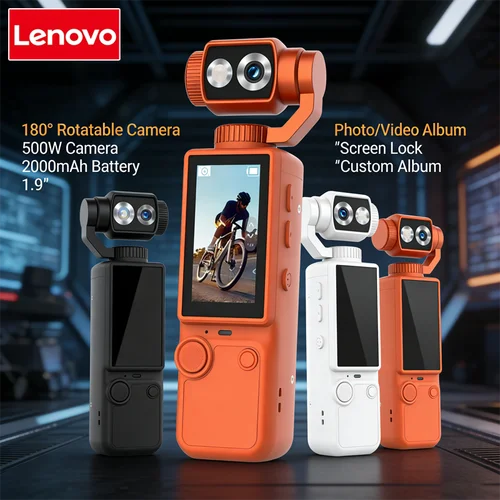 Imagen 2 del producto Cámara Deportiva Portátil Lenovo 4K HD WiFi, Grabadora para Viajes, Bicicleta, Motocicleta y Vlogging