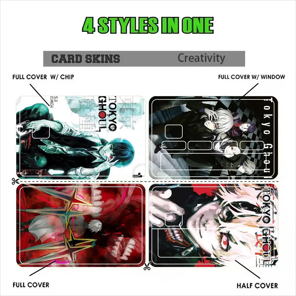 Tokyo Ghoul Anime Sticker Film Tape Skin for Credit Card Debit Card Waterproof Stickers
