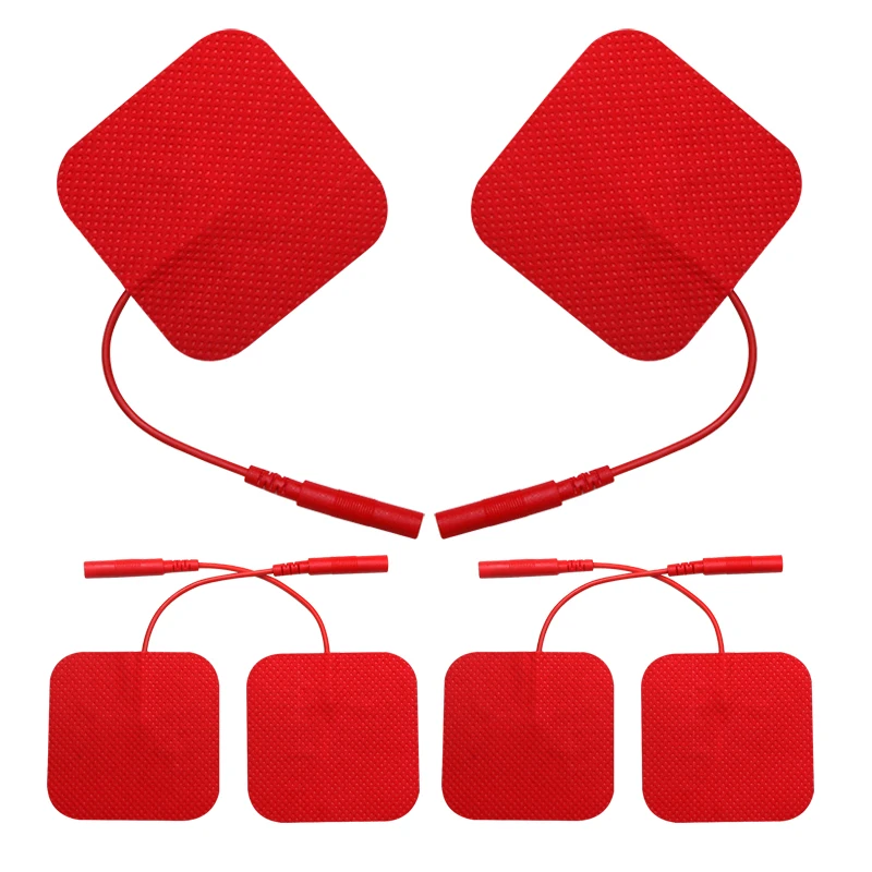 Électrodes réutilisables non tissées 5x5 cm pour stimulateur musculaire TENS, acupuncture, machine de massage numérique