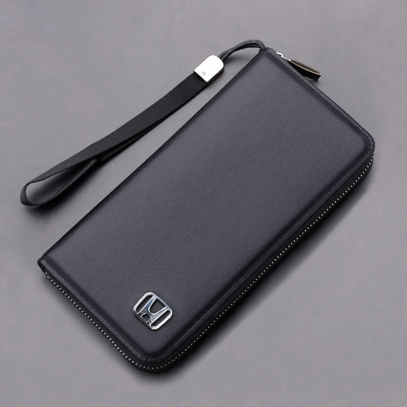 Leather Car Logo Wallet Driver Licence Storage Purse For Honda Civic Accord Fit Jazz Pilot CRV Odyssey Passport City Accessories