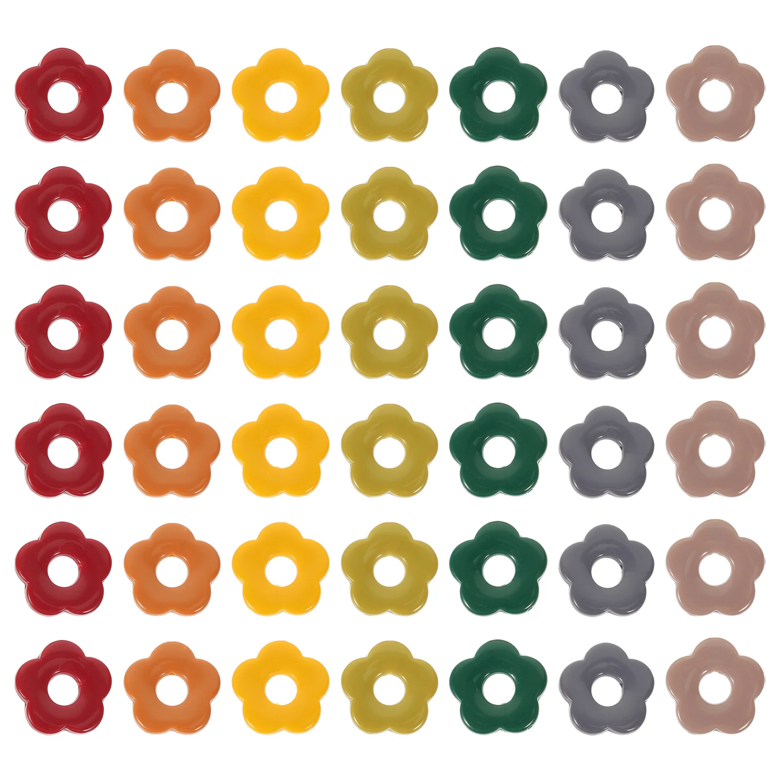

60 Pcs Necklace Pendant Five Petal Flower Vintage Decor Shape Charm Spacer Beads Resin