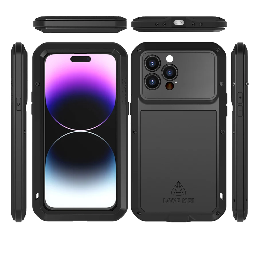 

Чехол LOVE MEI для Iphone 13 14 Pro Max, мощный металлический защитный чехол для Iphone 14 Plus, чехлы 13pro, накидка