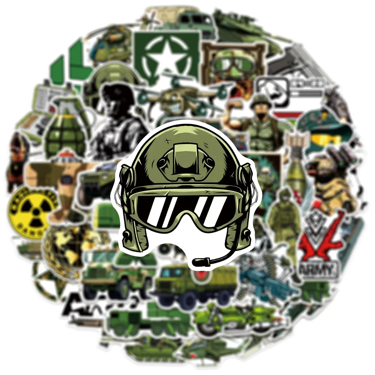 

10/30/50PCS Military Tank Gun Camouflage Stickers INS Decoration Suitcase Scrapbooking Phone Laptop Stationery Kid Toy Sticker