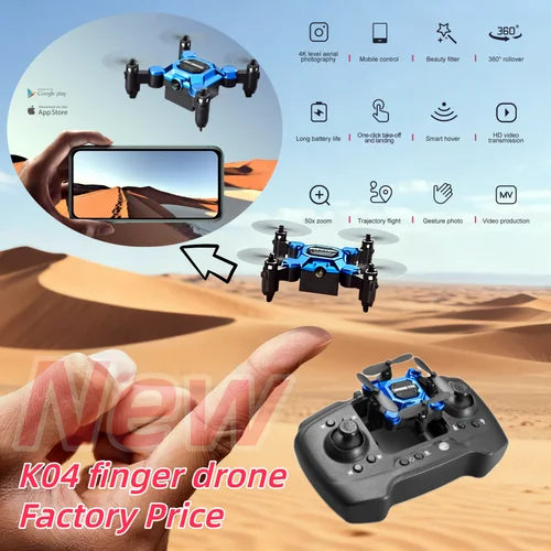Imagen 1 del producto Nuevo K4 Mini dedo Drone plegable bolsillo almacenamiento 4k fotografía aérea Profesional avión