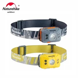 Lampada frontale Naturehike Luci di induzione da campeggio super luminose portatili Mini torcia frontale ultraleggera Faro da pesca ricaricabile tramite USB