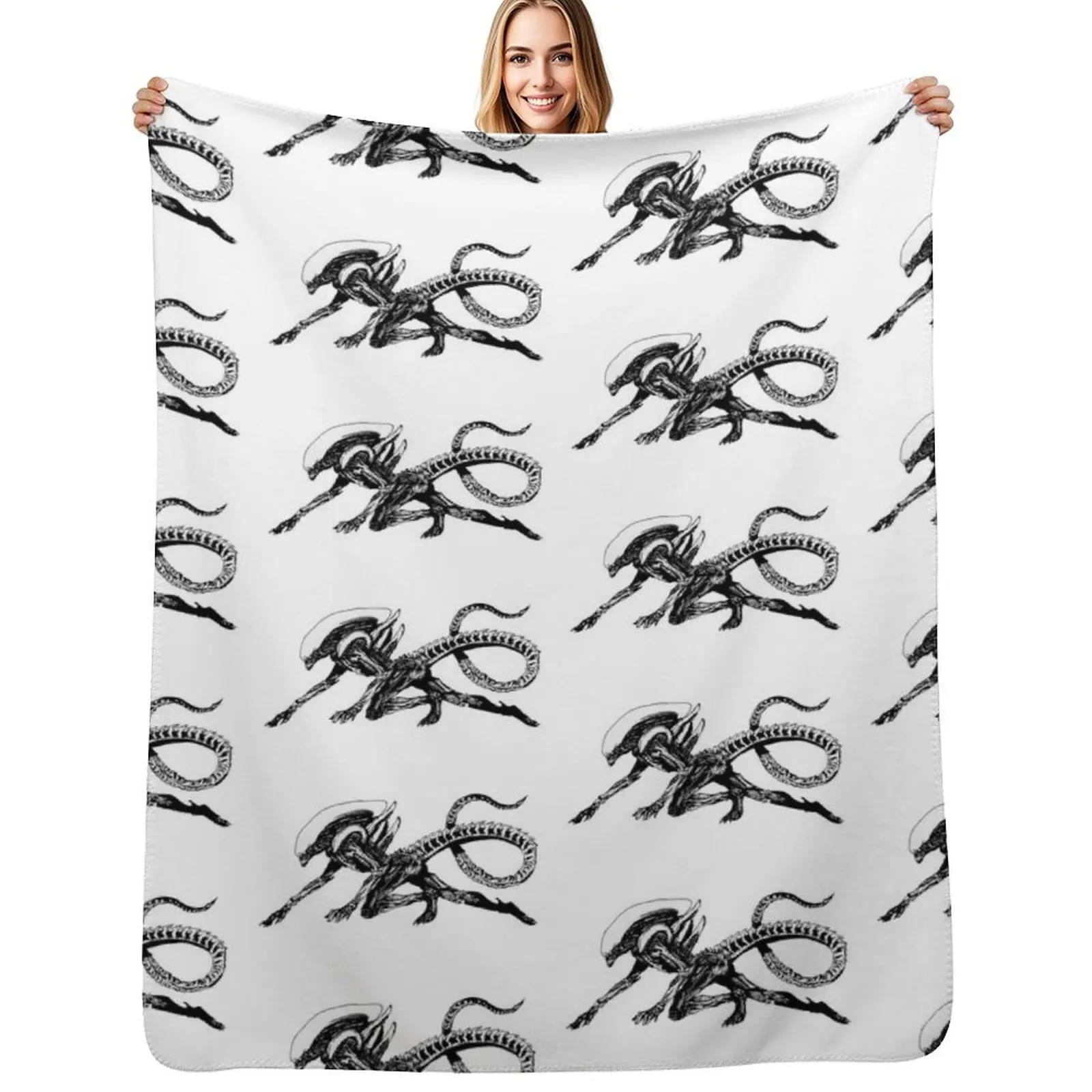 Xenomorph Alien Movie Throw Blanket No Pilling Soft Warm Blanket for Bed