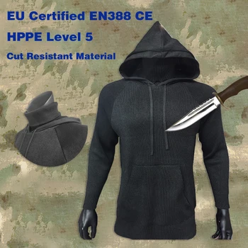 EU EN388 CE Level 5 Anti-cut Clothing Hoodie With Neck Cover Outdoor Protective Clothing Outdoor Self-defense Cut Resistant 1 EU EN388 CE Level 5 Anti-cut Clothing Hoodie With Neck Cover Outdoor Protective Clothing Outdoor Self-defense Cut Resistant 1