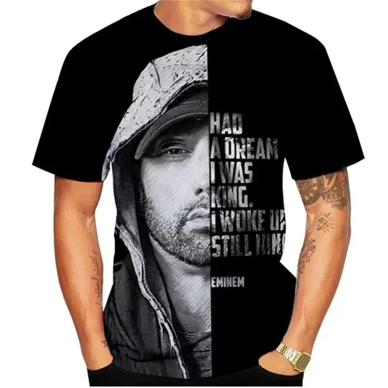 Best Rapper Eminem T-shirt 3D Print Men/Women Popular Short Sleeve T shirts Fashion Hip-hop Trend Streetwear Unisex Clothing