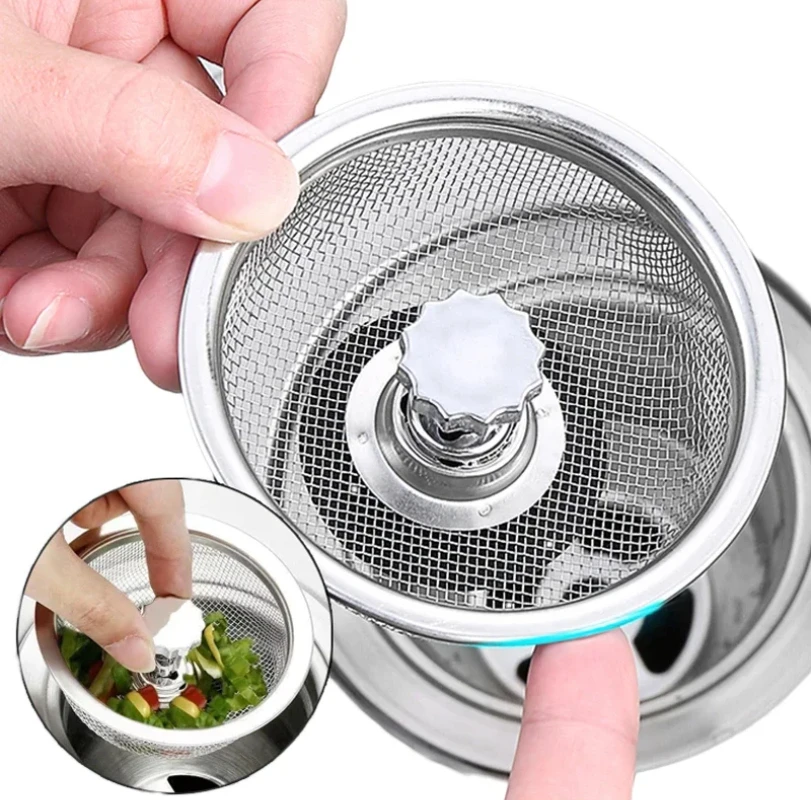 

Kitchen Sink Filter Stainless Steel Sink Sewer Mesh Strainers Kitchen Tools Bathroom Floor Drains Hair Catcher Waste Plug Filter