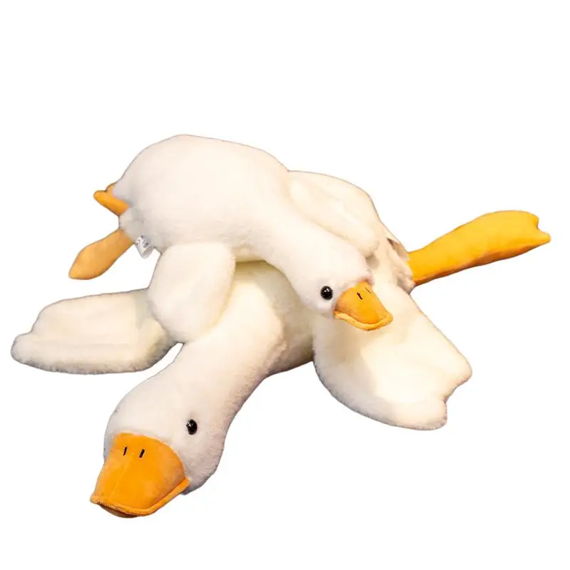 

50-160cm Fluffy White Goose Plush Pillow Stuffed Animal Like Real Cushion Soft Sleeping Companion Kids Gift