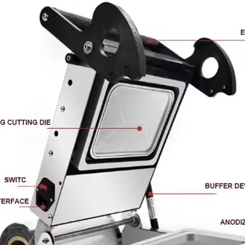 

Manual Press Food Table Plastic Tray Food Packaging Machine Container Plate Sealer Take Away Food Sealing Machine