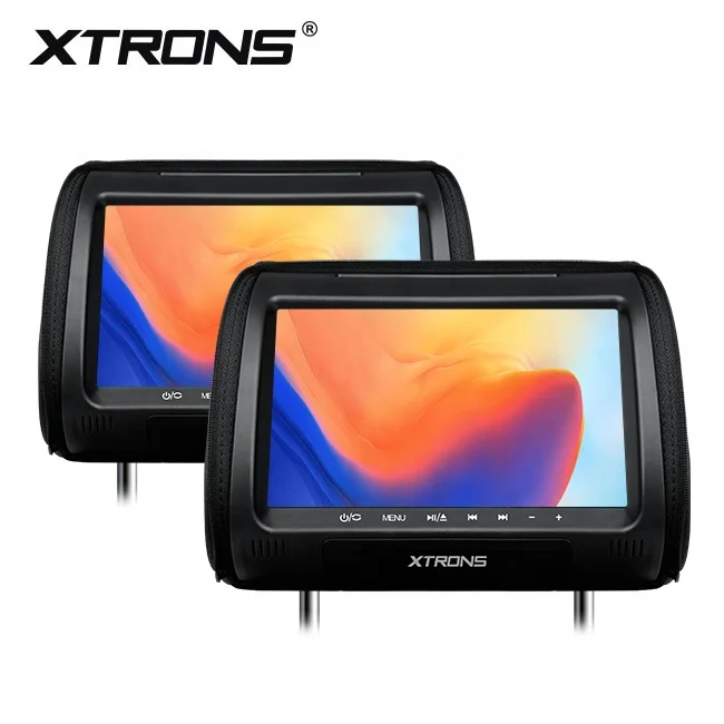 XTRONS 2X9 بوصة شاشة LCD أنيقة لمسند رأس السيارة ومشغل DVD مع غطاء سحاب لمراقبة المقعد الخلفي للسيارة #2